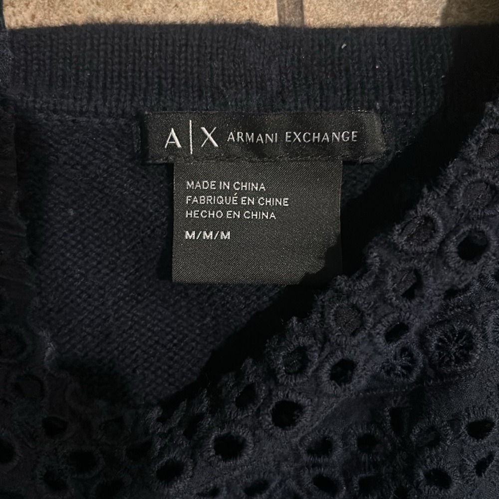 AC Armani exchange dark navy blue size M off the shoulder sweater